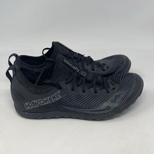 Saucony Havok XC Shoes Mens 7 Black Mesh Lightweight Running Spikeless Sneakers